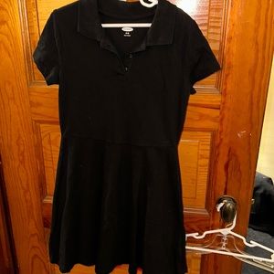 Girls black polo a-line dress